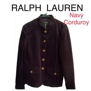 LAUREN/RALPH LAUREN NAVY CORDUROY LINED JACKET SIZE 14